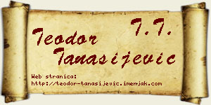 Teodor Tanasijević vizit kartica